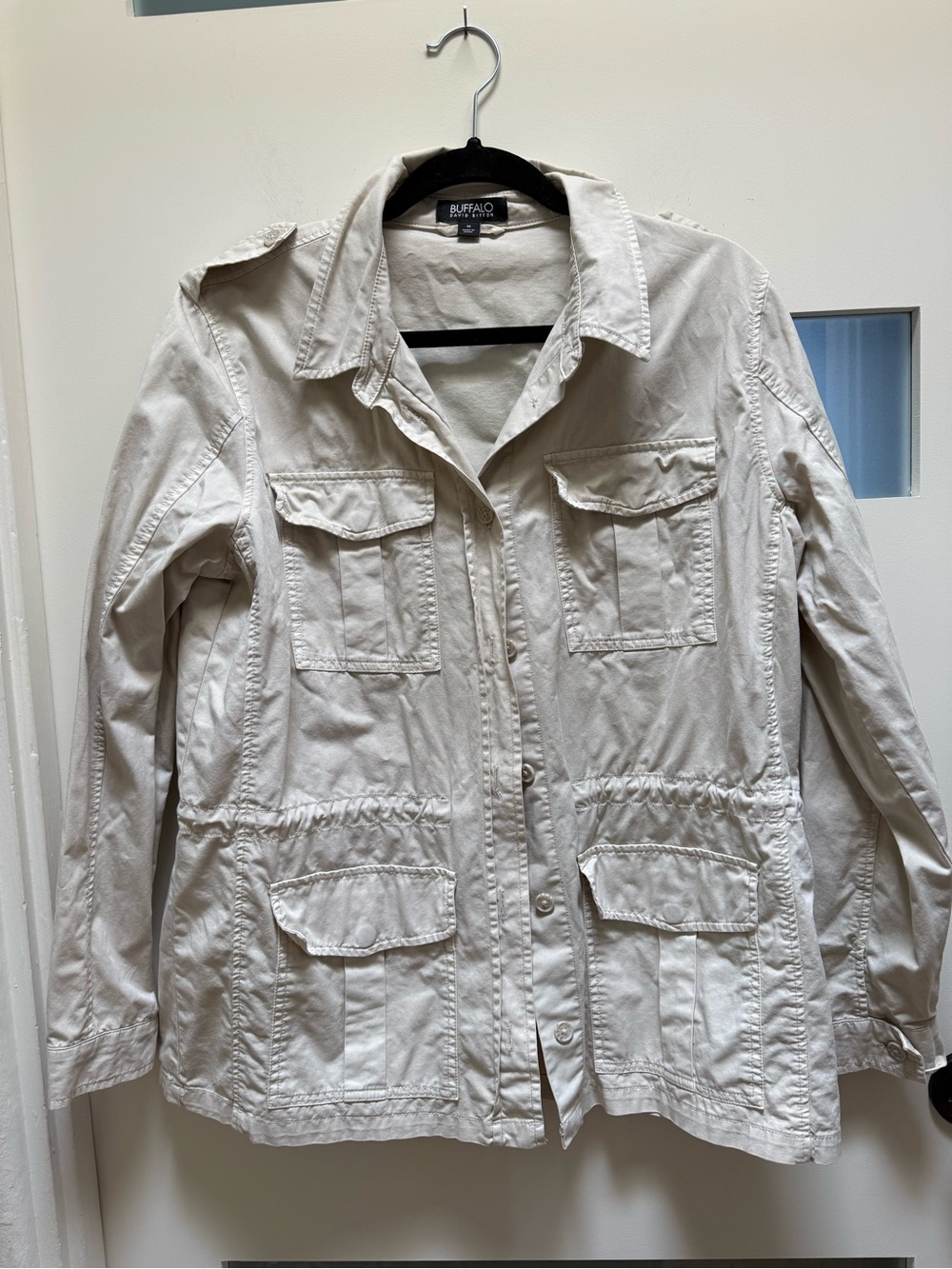 Women’s Buffalo David Bitton Cream Utility Jacket with Flap Pockets